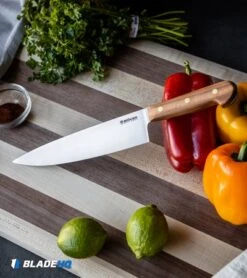 Boker Cottage-Craft 8.75" Chef's Kitchen Knife Plum Wood -BLADE HQ SHOP Boker Cottage Craft Chefs Kitchen Knife Plum Wood BHQ 113924 kp salsa web