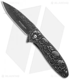 Boker Magnum Dia De Los Muertos Spring Assist Knife (3.3" Smokewash) 01SC519