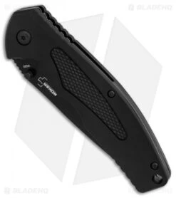Boker Plus Gemini NGA Spring Assisted Knife Black Polymer (3.18" Black Serr) -BLADE HQ SHOP Boker Plus Gemini NGA Black black serr BHQ 80765 er spine