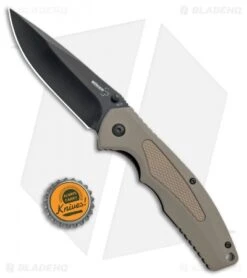 Boker Plus Gemini NGA Spring Assisted Knife Coyote Brown (3.5" Black) 01BO504 -BLADE HQ SHOP Boker Plus Gemini NGA SA Coyote Brown Black 01BO504 BHQ 105725 jr bottlecap
