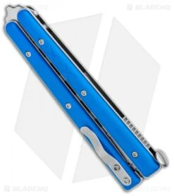 Boker Plus Mini Balisong Trainer Blue G-10 (3.25" Satin) 01BO716SOI -BLADE HQ SHOP Boker Plus Mini Balisong Trainer Blue G 10 Satin 01BO716SOI BHQ 99640 jr side