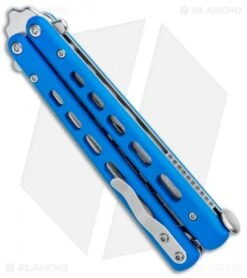 Boker Plus Mini Balisong Trainer Blue G-10 (3.25" Satin) 01BO715SOI 8 Boker Plus Mini Balisong Trainer Blue G-10 (3.25" Satin) 01BO715SOI -BLADE HQ SHOP Boker Plus Mini Balisong Trainer Blue Holes G 10 Satin 01BO715SOI BHQ 99636 jr side