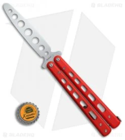 Boker Plus Balisong Trainer Butterfly Knife Red G-10 (4" Satin) 01BO712 -BLADE HQ SHOP Boker Plus balisong trainer red G10 satin BHQ 76461 er bottlecap
