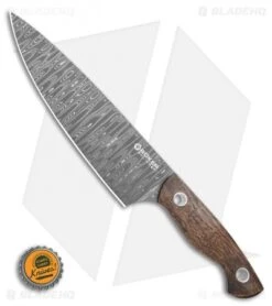 Boker Vox Saga 7.75" Damascus Chef's Kitchen Knife Castle Wood -BLADE HQ SHOP Boker Saga Damascus Chefs Knife 132367DAM BHQ 116566 LS Bottlecap