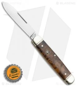 Boker Cattle Knife 4.5" Pocket Knife Curly Birch -BLADE HQ SHOP Boker Traditional Cattle Knife 4.45in Curly Birch 110910 BHQ 111599 LS Bottlecap