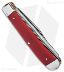 Boker Trapper Traditional Pocket Knife Smooth Red Bone (3.2" Satin) -BLADE HQ SHOP Boker Trapper Traditional Pocket Knife Smooth Red Bone Satin D2 BHQ 146648 td side