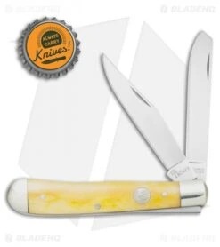 Boker Trapper Pocket Knife 4.25" Yellow Bone 110731 -BLADE HQ SHOP Boker Trapper Yellow Bone BO110731 BHQ 40074 jr bottlecap