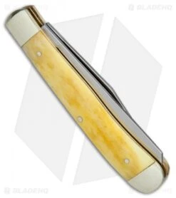 Boker Trapper Pocket Knife 4.25" Yellow Bone 110731 -BLADE HQ SHOP Boker Trapper Yellow Bone BO110731 BHQ 40074 jr side