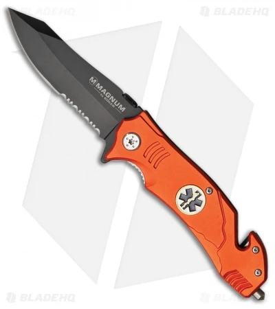 Boker EMS Rescue Spring Assisted Knife Orange (3.375" Black Serr) 01LL472 3 Boker EMS Rescue Spring Assisted Knife Orange (3.375" Black Serr) 01LL472