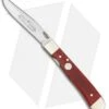Boker Trapperliner Pocket Knife Red Smooth Bone (3.25" Satin) 114711 -BLADE HQ SHOP boker trapperliner red smooth bone 114711 BHQ 40119 dl